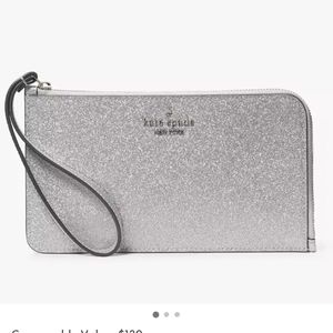 Kate Spade LUCY GLITTER MEDIUM L-ZIP WRISTLET